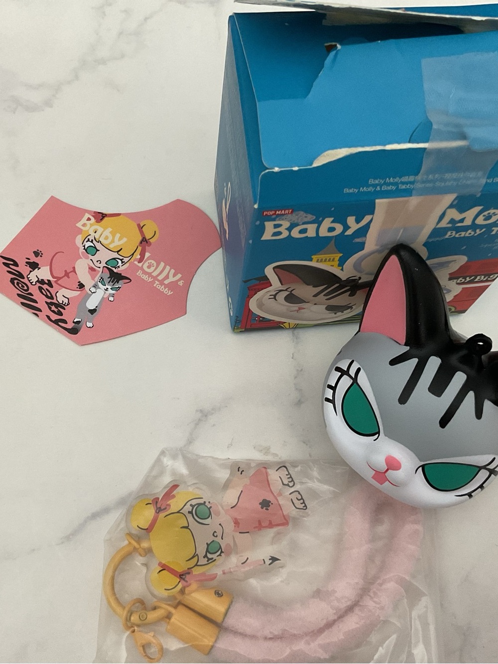 POP MART Baby Molly & Baby Tabby Key Ring and Bag Charm open box - Picture 2 of 6